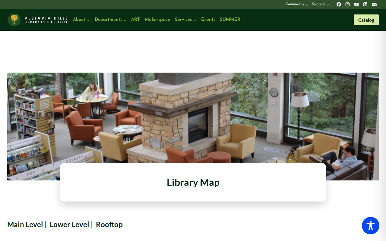 Map showing the Vestavia Hills Library Historical Room location