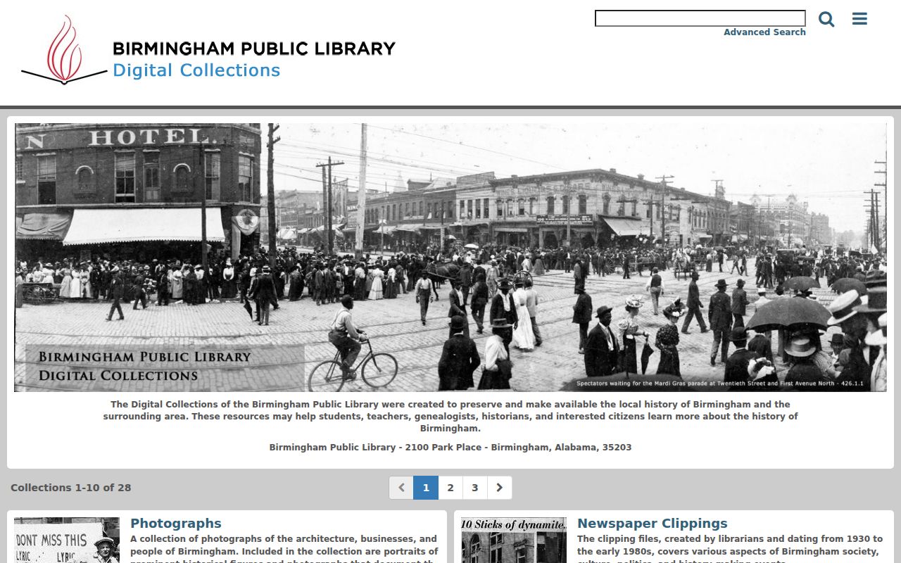 Birmingham Public Library Digital Collections used for Vestavia Hills directory clues