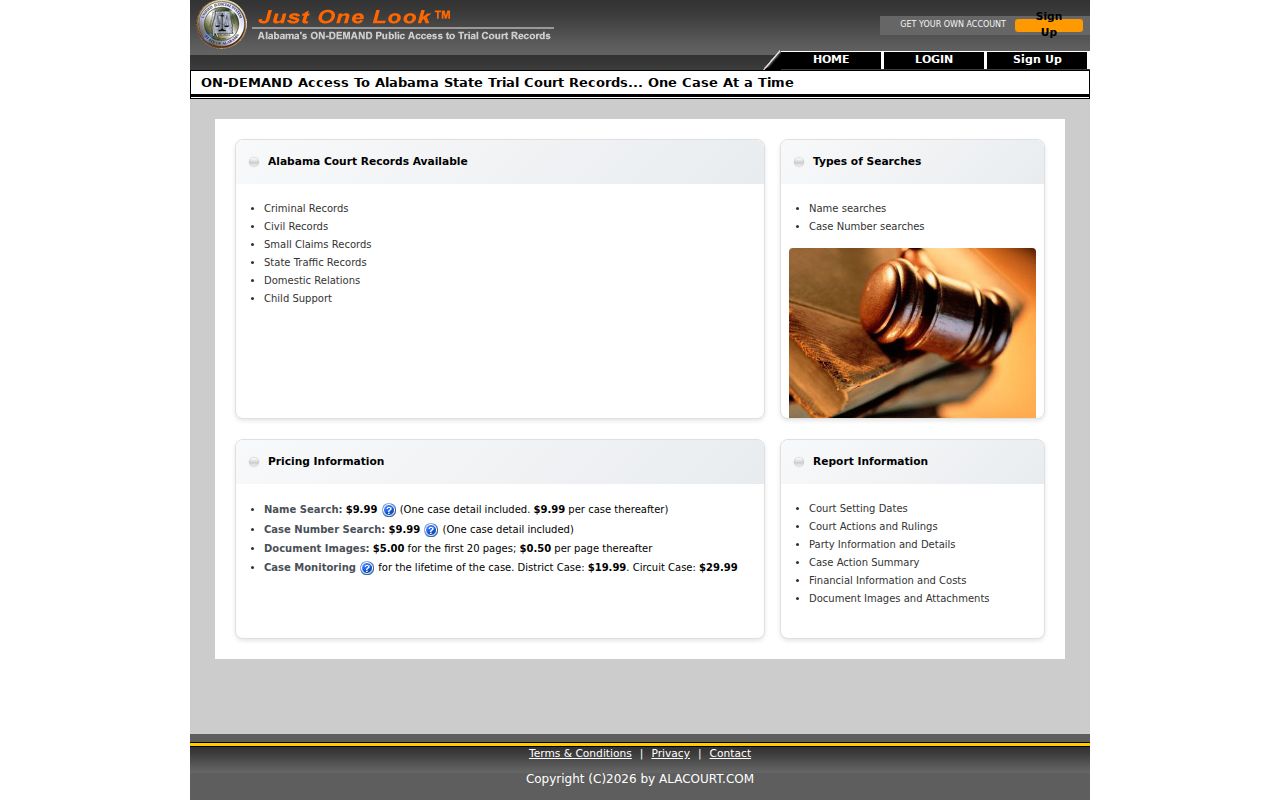 Vestavia Hills residents directory Alacourt trial search